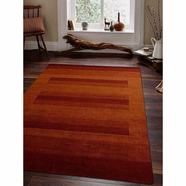 Glitzy Rugs 8 x 10 ft. Hand Knotted Gabbeh Wool Contemporary Rectangle Area Rug, Rust UBSL0B904L0028A15